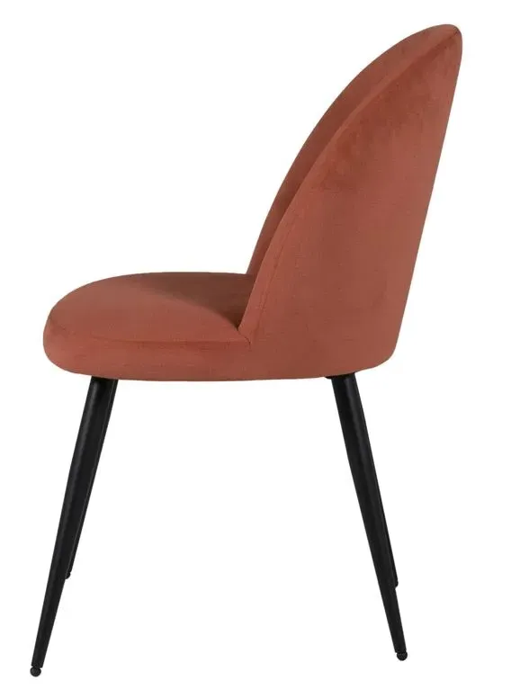 Gabi Dining Chair - Coral, Velvet