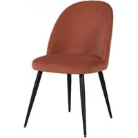 Gabi Dining Chair - Coral, Velvet