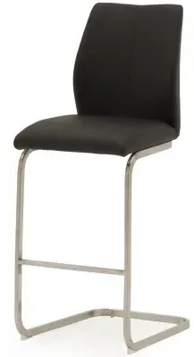 Irma Barstool Set of 2 - Black, Faux Leather image