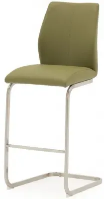 Irma Barstool Set of 2 - Olive, Faux Leather image