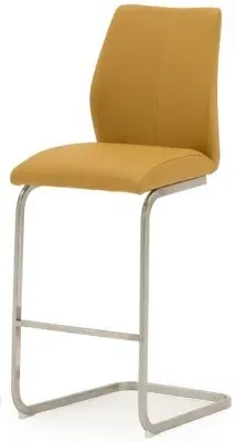 Irma Barstool Set of 2 - Pumpkin, Faux Leather