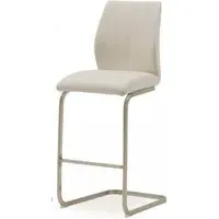 Irma Barstool Set of 2 - Taupe, Faux Leather