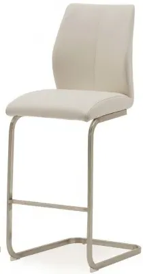 Irma Barstool Set of 2 - Taupe, Faux Leather