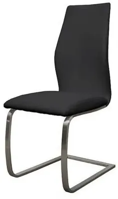 Irma Dining Chair Set of 2 - Black, Faux Leather image