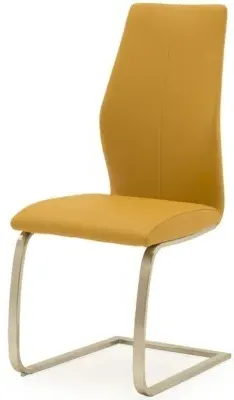 Irma Dining Chair Set of 2 - Pumpkin, Faux Leather