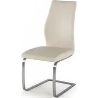 Irma Dining Chair Set of 2 - Taupe, Faux Leather