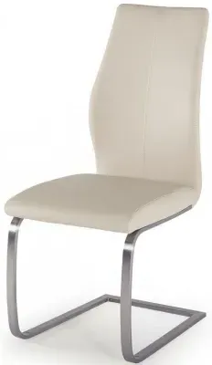 Irma Dining Chair Set of 2 - Taupe, Faux Leather