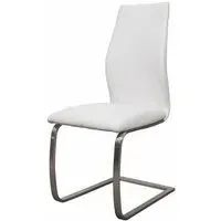 Irma Dining Chair Set of 2 - White, Faux Leather