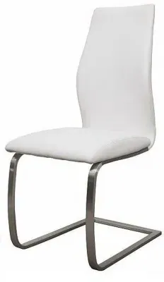 Irma Dining Chair Set of 2 - White, Faux Leather