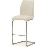 Irma Faux Leather Barstool - White, Chrome