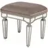 Jessica Champagne Mirrored Dressing Table Stool - Taupe