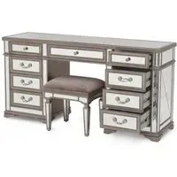 Jessica Champagne Mirrored Dressing Table - Taupe