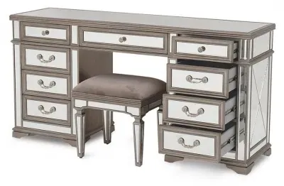 Jessica Champagne Mirrored Dressing Table - Taupe