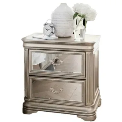 Jessica Mirrored Bedside Cabinet - Champagne image