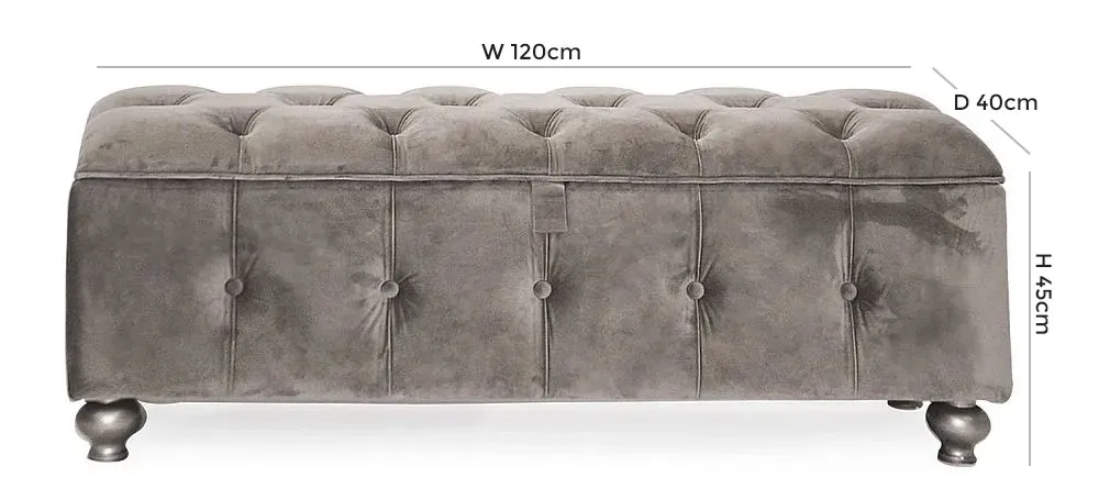 Jessica Ottoman Storage - Taupe, Velvet