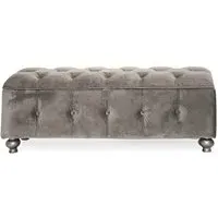Jessica Ottoman Storage - Taupe, Velvet