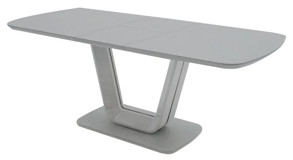 Lazzaro Extendable Dining Table - Light Grey, Glass