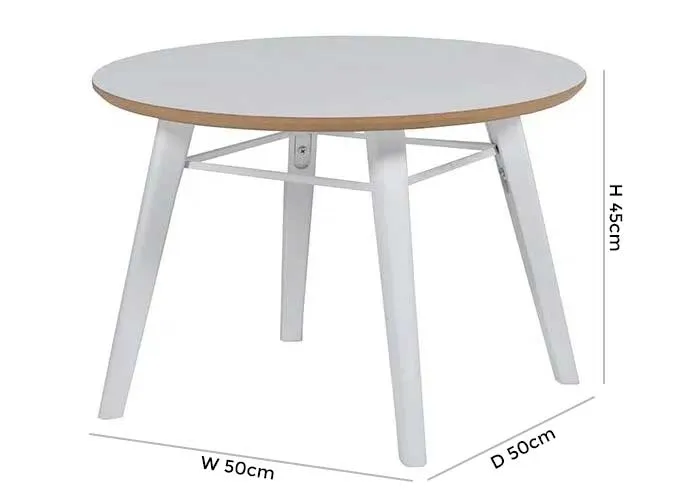 Lotti Round Lamp Table - White