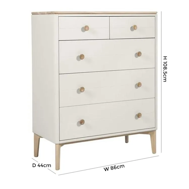 Marlow 2 Over 3 Drawer Chest - Cashmere Oak