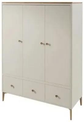 Marlow 3 Door 3 Drawer Combi Wardrobe - Cashmere Oak