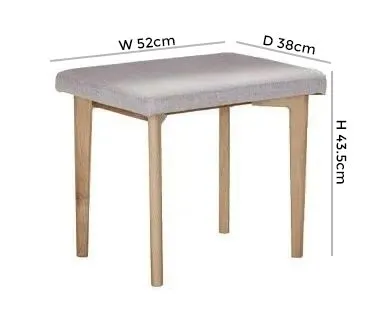 Marlow Dressing Stool - Cashmere Oak