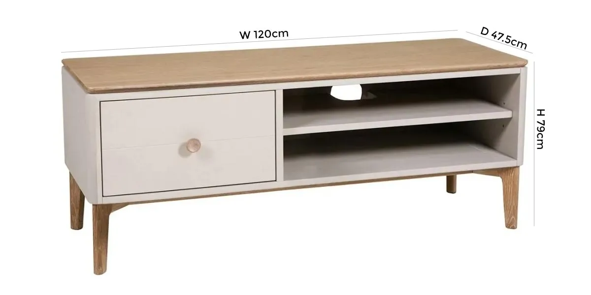 Marlow Medium TV Unit with Storage - Cashmere Oak