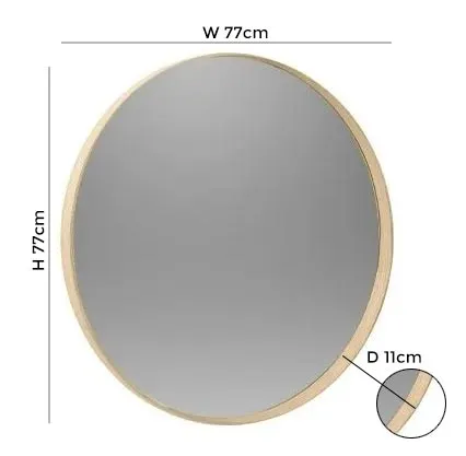 Marlow Round Wall Mirror - Cashmere Oak