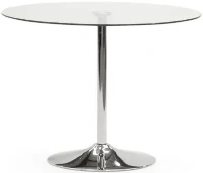 Orbit Round Dining Table - Clear Glass, Chrome image