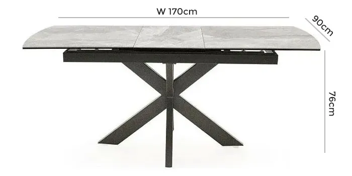 Valerius 6-8 Seater Extending Dining Table - Grey, Ceramic