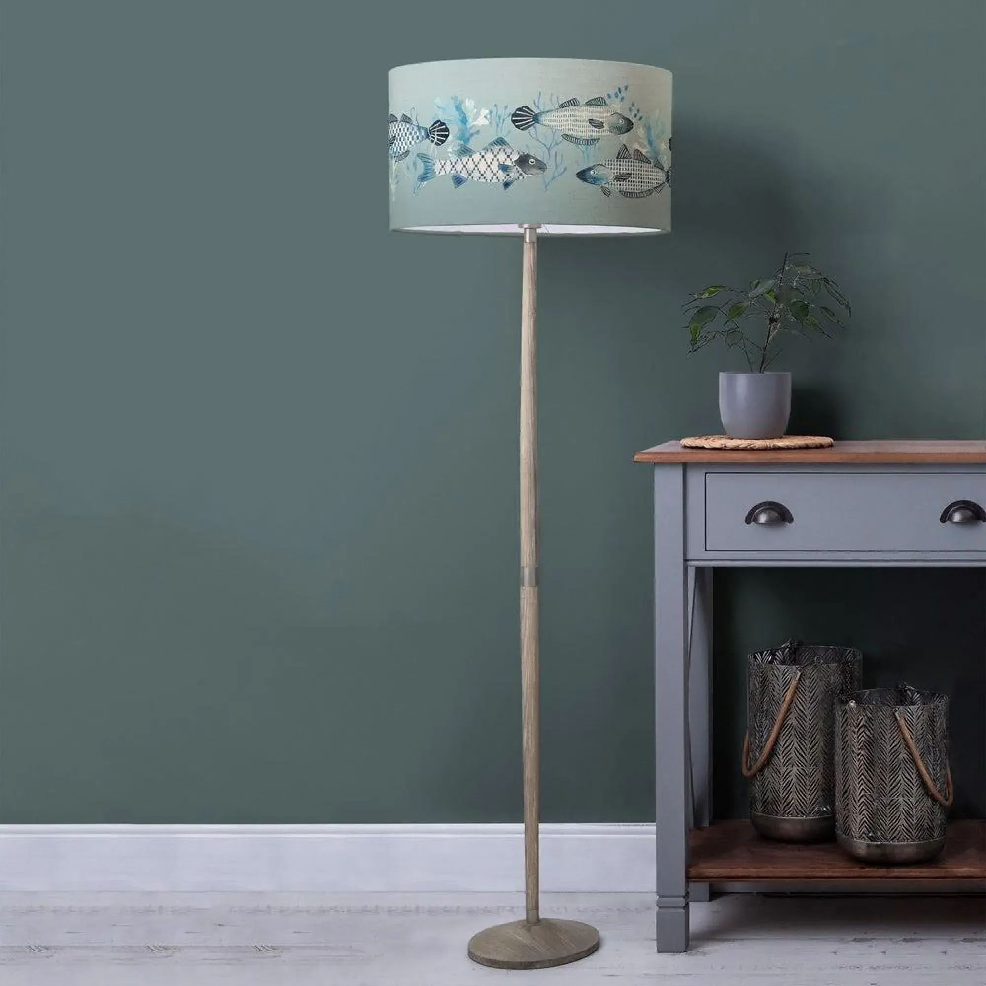 Barbeau Eva Solensis Floor Lamp - Grey, Seafoam