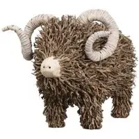 Betty Hand Crafted Ram Wooden Sculpture - Brown
