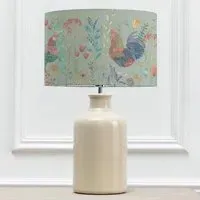 Bilbury Flock Eva Elspeth Table Lamp - Cream, Robins Egg