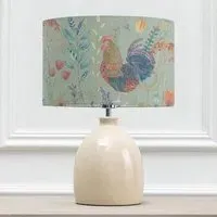 Bilbury Flock Eva Leura Table Lamp - Cream, Robins Egg