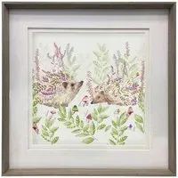 Buttons Framed Print - Ginger, Linen