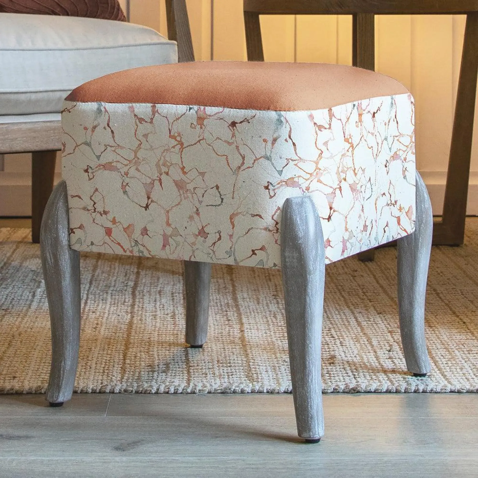 Carrara Ralf Footstool - Rosewater
