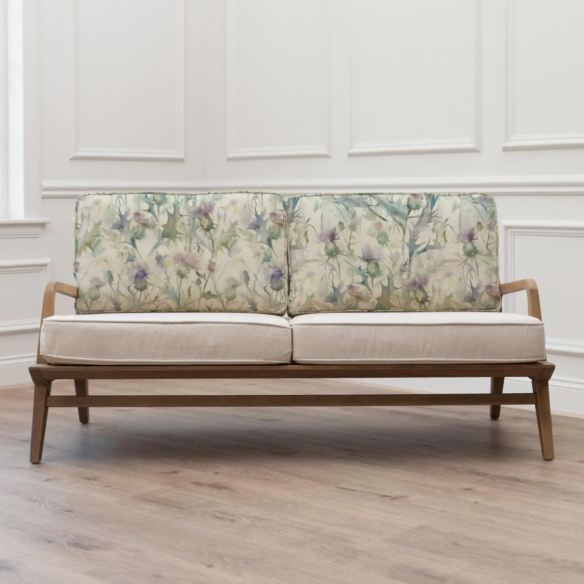 Cirsium Damson Printed Idris 2-Seater Sofa - Green