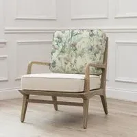 Cirsium Damson Printed Idris Armchair - Green
