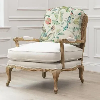 Colyford Oak and Pomegranate Florence Armchair - Blue image