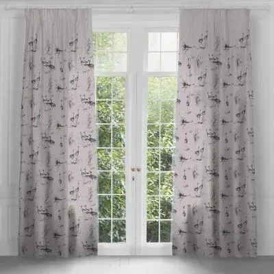 Cranes Pencil Pleat Curtains - Ironstone image