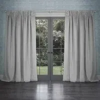 Cube Pencil Pleat Curtains - Aluminium, Velvet