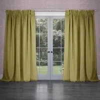 Cube Pencil Pleat Curtains - Mustard, Velvet