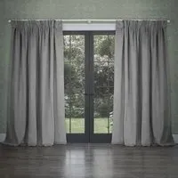 Cube Pencil Pleat Curtains - Steel, Velvet