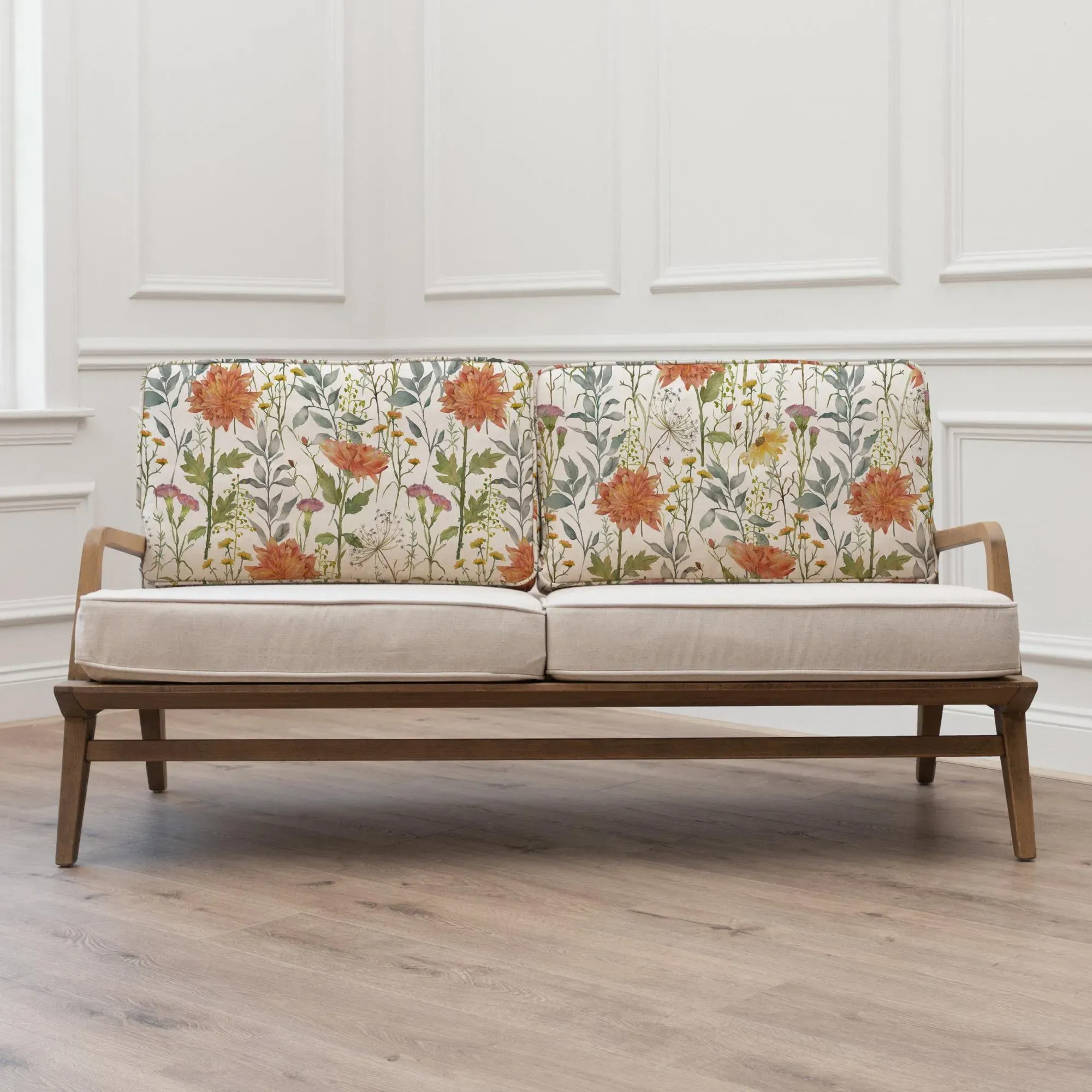 Delamere 2-Seater Sofa - Orange, Linen