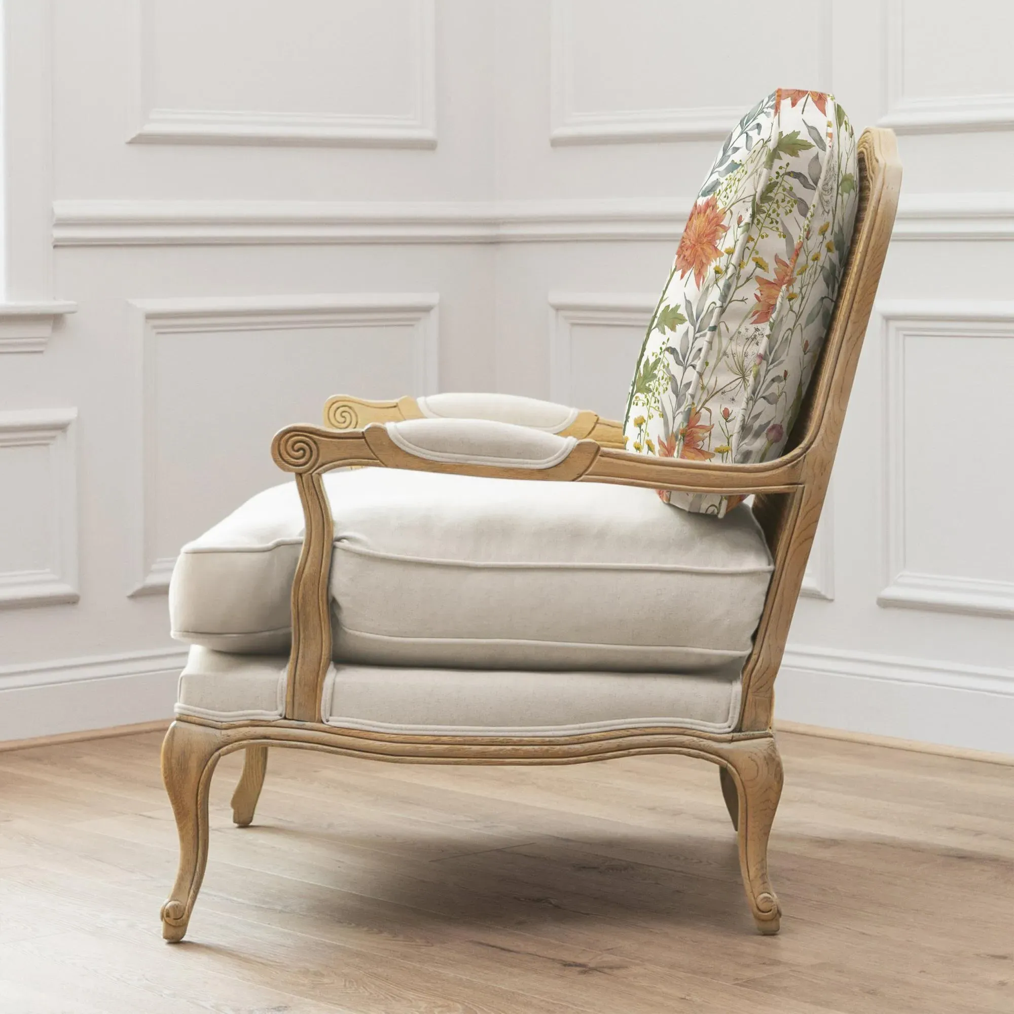 Delamere Florence Armchair - Oak, Linen