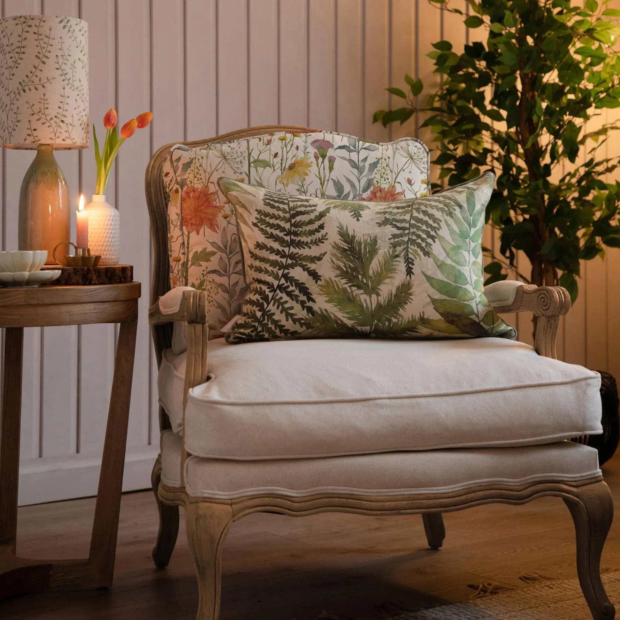 Delamere Florence Armchair - Oak, Linen