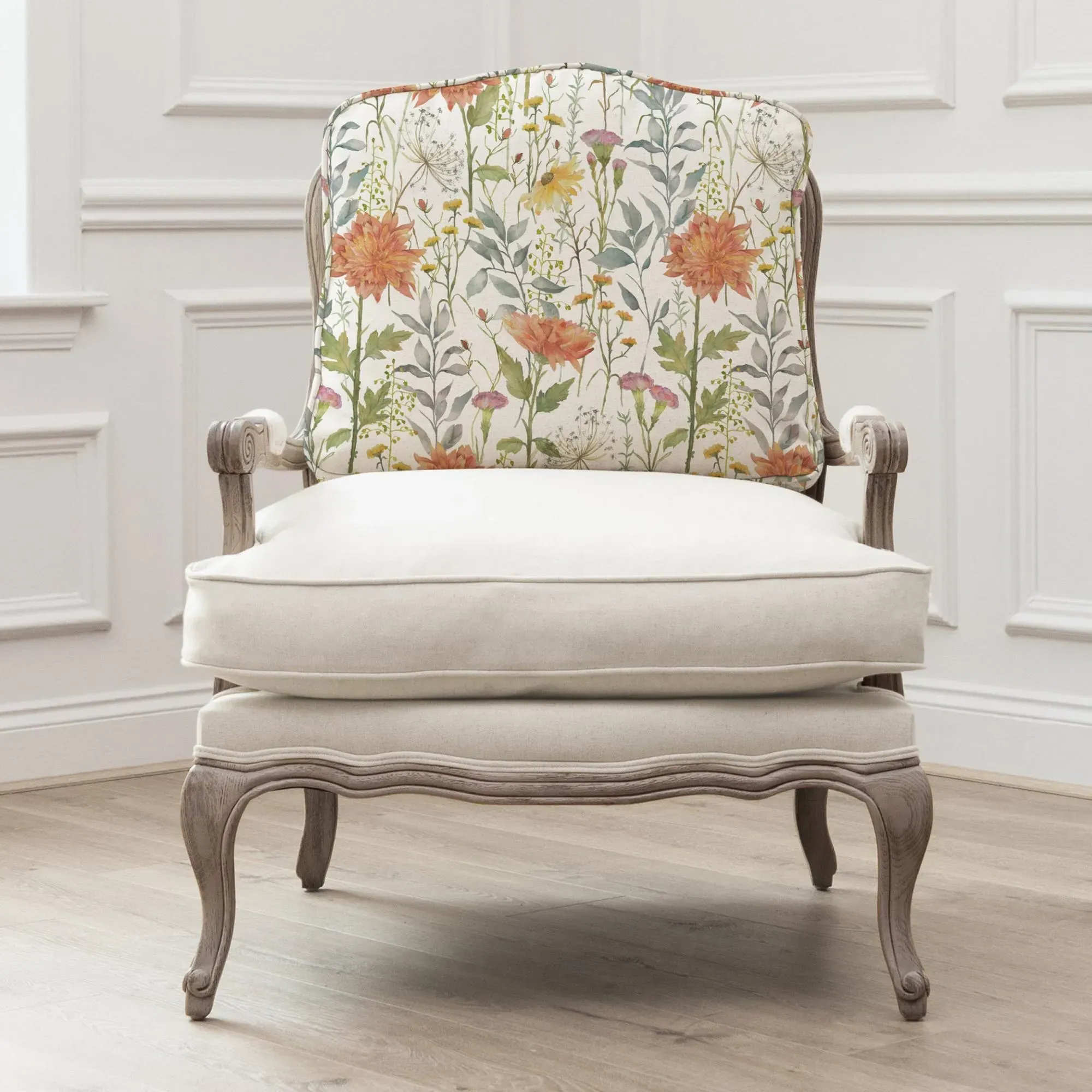Delamere Florence Armchair - Stone, Linen