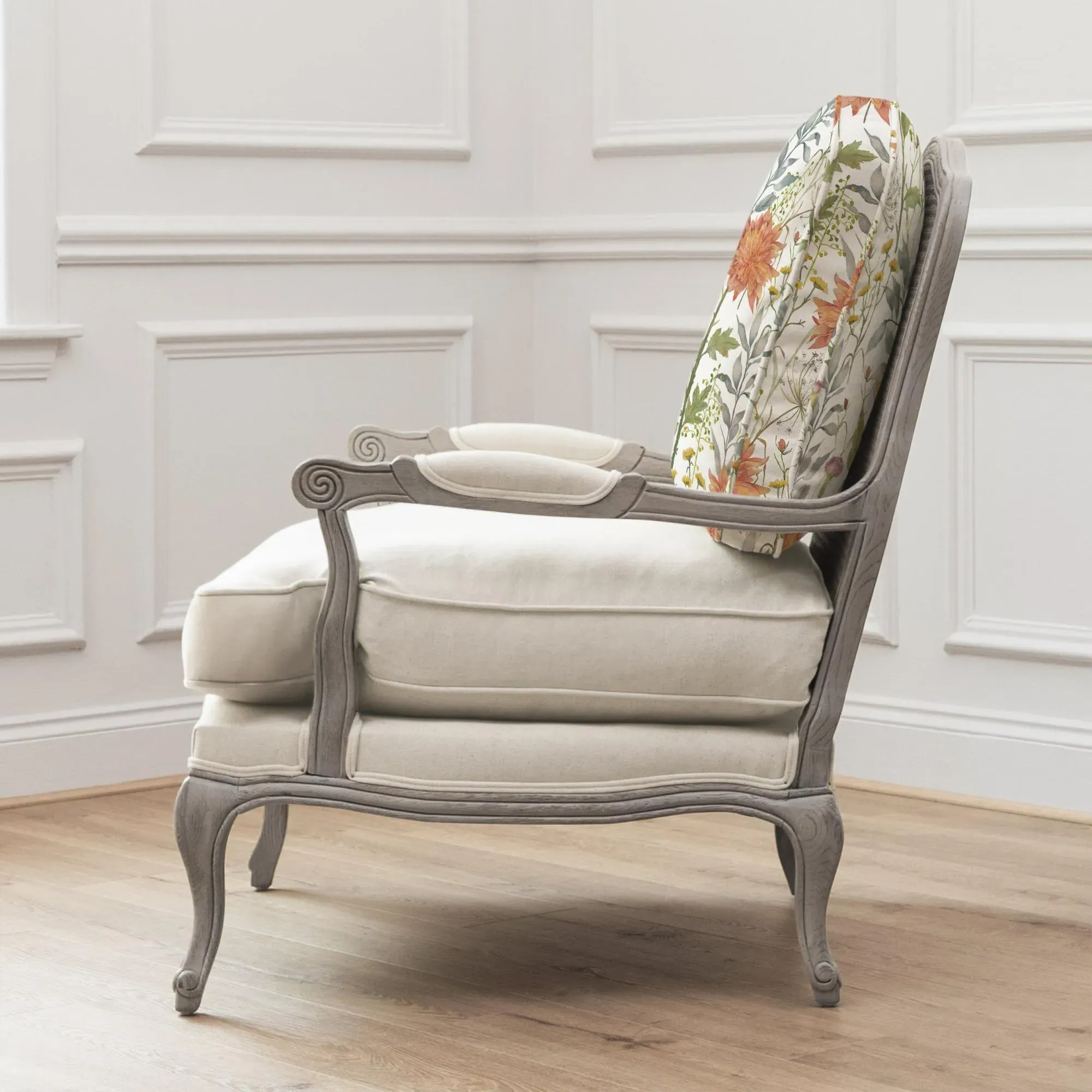 Delamere Florence Armchair - Stone, Linen