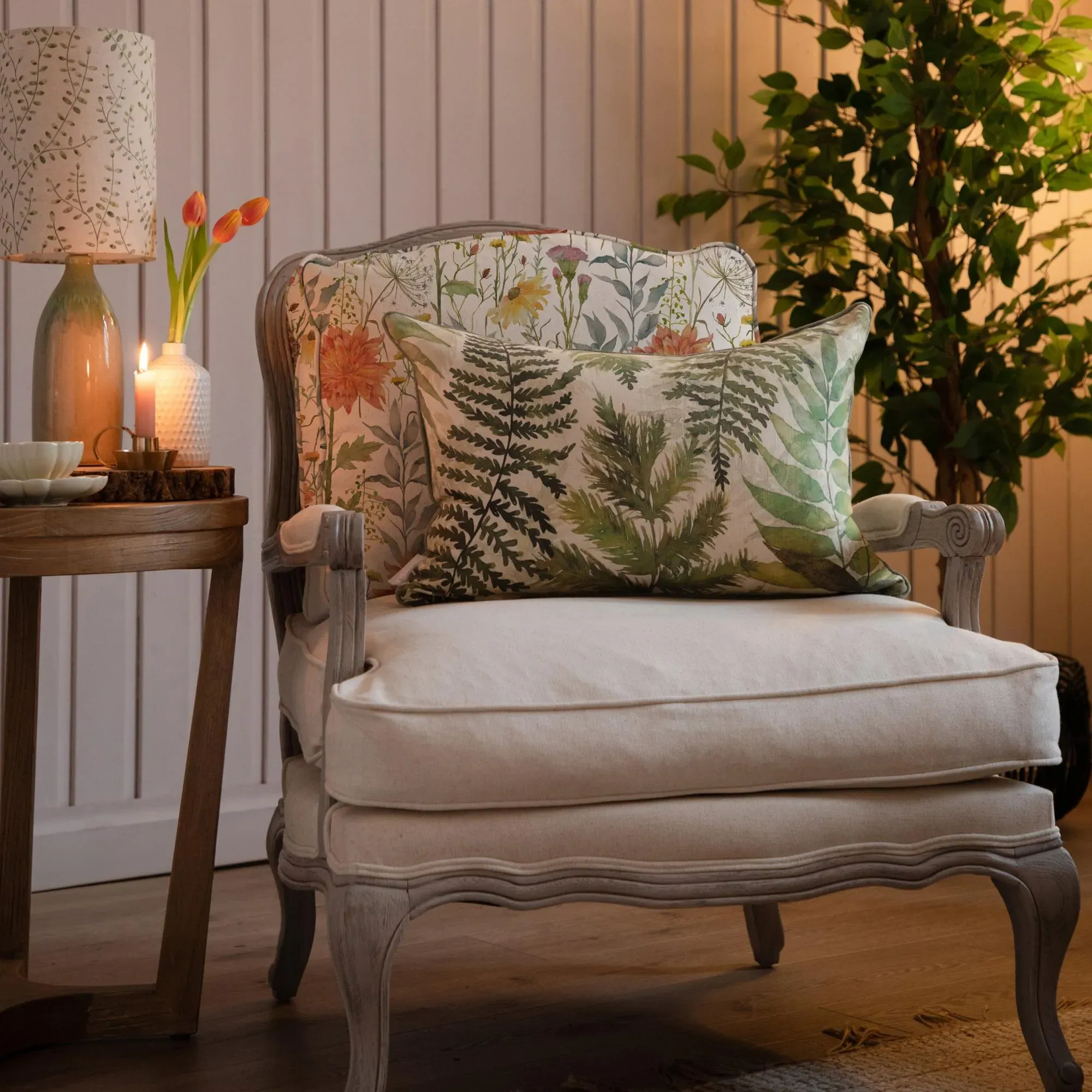 Delamere Florence Armchair - Stone, Linen