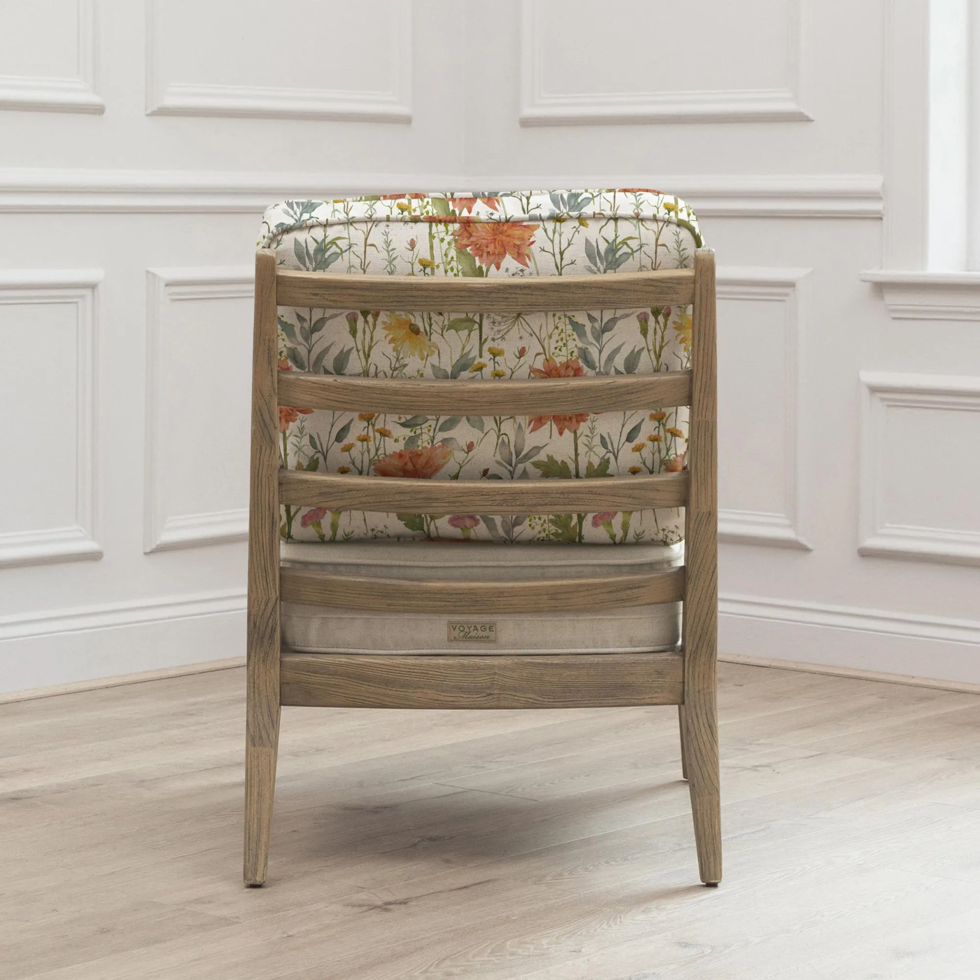 Delamere Linen Printed Idris Armchair - Orange