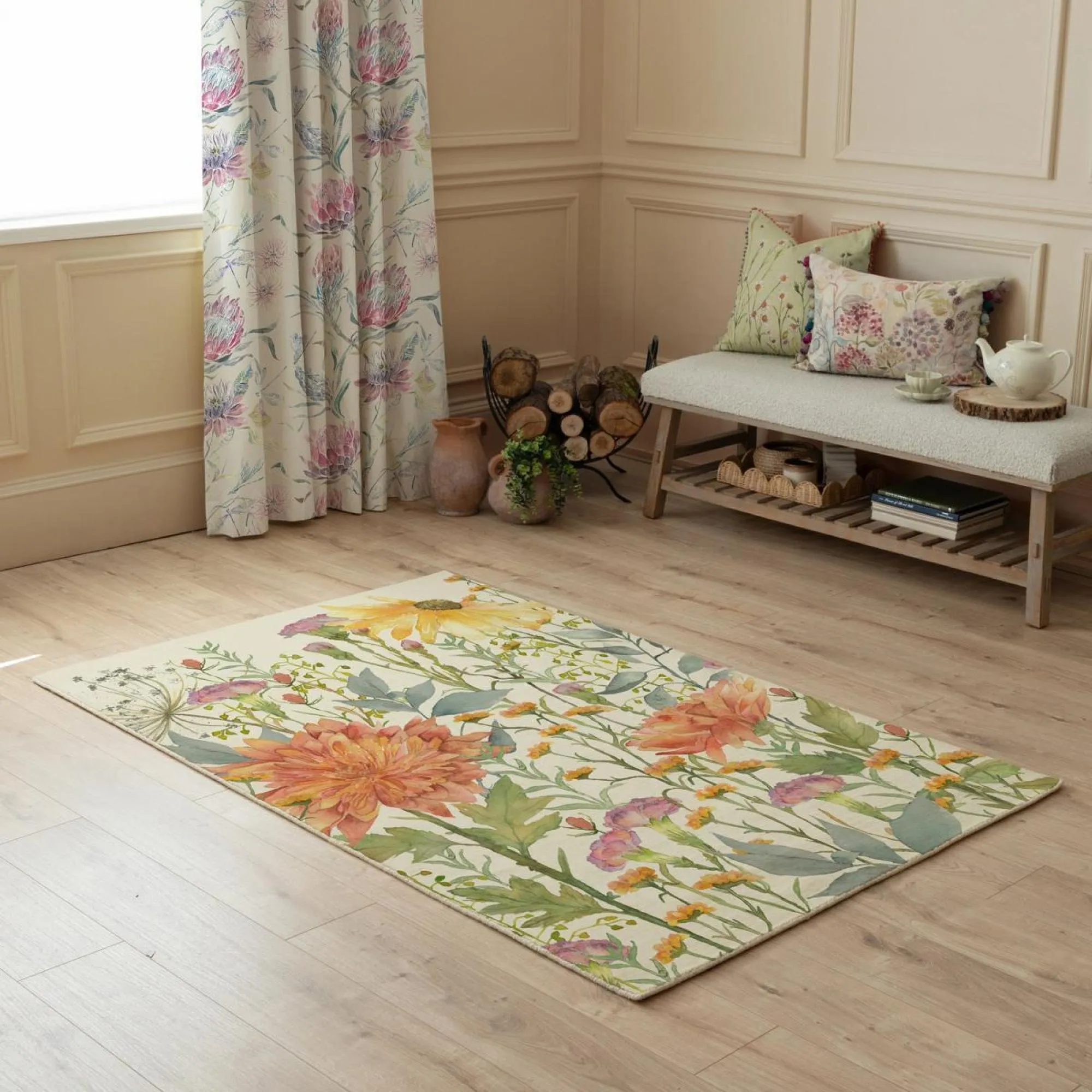 Delamere Printed Rug - Linen